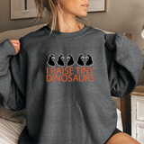 I Raise Tiny Dinosaurs Sweatshirt — Cute Mom/Dad Parenting Crewneck