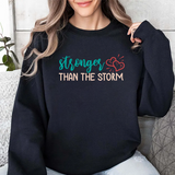 Crewneck Sweatshirt — "Stronger Than The Storm" Inspirational Heart Design