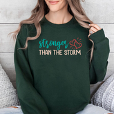 Crewneck Sweatshirt β "Stronger Than The Storm" Inspirational Heart Design