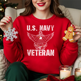 U.S. Navy Veteran Crewneck Sweatshirt - Distressed Anchor & Eagle Design