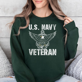 U.S. Navy Veteran Crewneck Sweatshirt - Distressed Anchor & Eagle Design