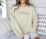 Personalized Mom Sweatshirt: Heart On My Sleeve, Names Gift