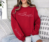 Personalized Mom Sweatshirt: Heart On My Sleeve, Names Gift