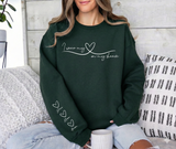 Personalized Mom Sweatshirt: Heart On My Sleeve, Names Gift