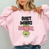 Crewneck Sweatshirt — "Quiet Minds Think Loudest" Cute Green Character Graphic