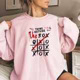 Crewneck Sweatshirt — "Think Outside The Box" Tic-Tac-Toe Graphic