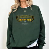 Crewneck Sweatshirt – 'Blessed & Elegant' Gothic Script Graphic