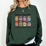 Christian Sweatshirt — "Jesus Is My Jam" Jam Jar Faith Pullover