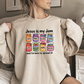 Christian Sweatshirt β "Jesus Is My Jam" Jam Jar Faith Pullover