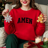 Amen Crewneck Sweatshirt — Vintage Distressed Faith Pullover