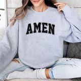 Amen Crewneck Sweatshirt — Vintage Distressed Faith Pullover