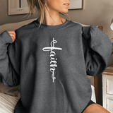 Faith Vertical Script Crewneck Sweatshirt — Christian Inspirational Pullover