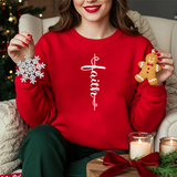 Faith Vertical Script Crewneck Sweatshirt — Christian Inspirational Pullover