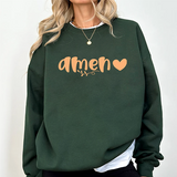 Amen Heart Crewneck Sweatshirt — Faith-Inspired Cozy Pullover