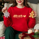 Amen Heart Crewneck Sweatshirt — Faith-Inspired Cozy Pullover
