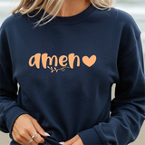 Amen Heart Crewneck Sweatshirt — Faith-Inspired Cozy Pullover