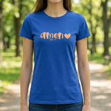 Amen Heart T‑Shirt — Faith Graphic Tee with Script "Amen" and Heart