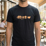 Amen Heart T‑Shirt — Faith Graphic Tee with Script "Amen" and Heart