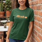Amen Heart T‑Shirt — Faith Graphic Tee with Script "Amen" and Heart