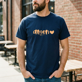 Amen Heart T‑Shirt — Faith Graphic Tee with Script "Amen" and Heart