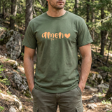 Amen Heart T‑Shirt — Faith Graphic Tee with Script "Amen" and Heart