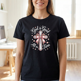 God Is Good All the Time T-Shirt — Pink Cross Christian Faith Tee