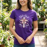 God Is Good All the Time T-Shirt — Pink Cross Christian Faith Tee