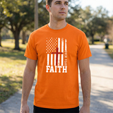 Faith Over Fear T-Shirt — Christian American Flag Cross Tee