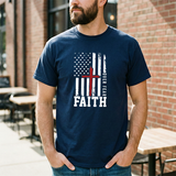 Faith Over Fear T-Shirt — Christian American Flag Cross Tee