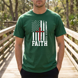 Faith Over Fear T-Shirt — Christian American Flag Cross Tee