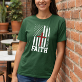 Faith Over Fear T-Shirt — Christian American Flag Cross Tee
