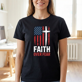 Faith Over Fear American Flag Cross TβShirt