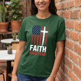 Faith Over Fear American Flag Cross T‑Shirt