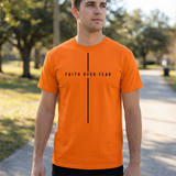 Faith Over Fear T‑Shirt — Minimal Christian Cross Tee