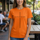 Faith Over Fear T‑Shirt — Minimal Christian Cross Tee
