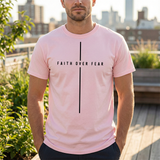 Faith Over Fear T‑Shirt — Minimal Christian Cross Tee