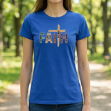 Faith Cross T‑Shirt — Rustic Inspirational Christian Tee