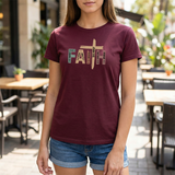 Faith Cross T‑Shirt — Rustic Inspirational Christian Tee