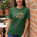Faith Cross T‑Shirt — Rustic Inspirational Christian Tee