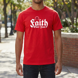 Faith Over Fear T‑Shirt — Bold Gothic Christian Tee