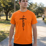 Faith Cross Vertical Script T-Shirt