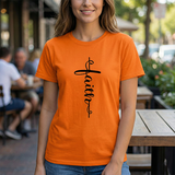 Faith Cross Vertical Script T-Shirt