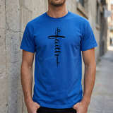 Faith Cross Vertical Script T-Shirt
