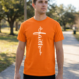 Faith Vertical Script Tee — Inspirational Christian T-Shirt