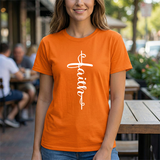 Faith Vertical Script Tee — Inspirational Christian T-Shirt