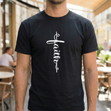 Faith Vertical Script Tee — Inspirational Christian T-Shirt