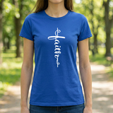 Faith Vertical Script Tee — Inspirational Christian T-Shirt