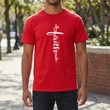 Faith Vertical Script Tee — Inspirational Christian T-Shirt