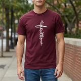 Faith Vertical Script Tee — Inspirational Christian T-Shirt