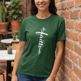 Faith Vertical Script Tee — Inspirational Christian T-Shirt